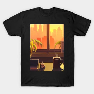 Window Coffee Sun T-Shirt